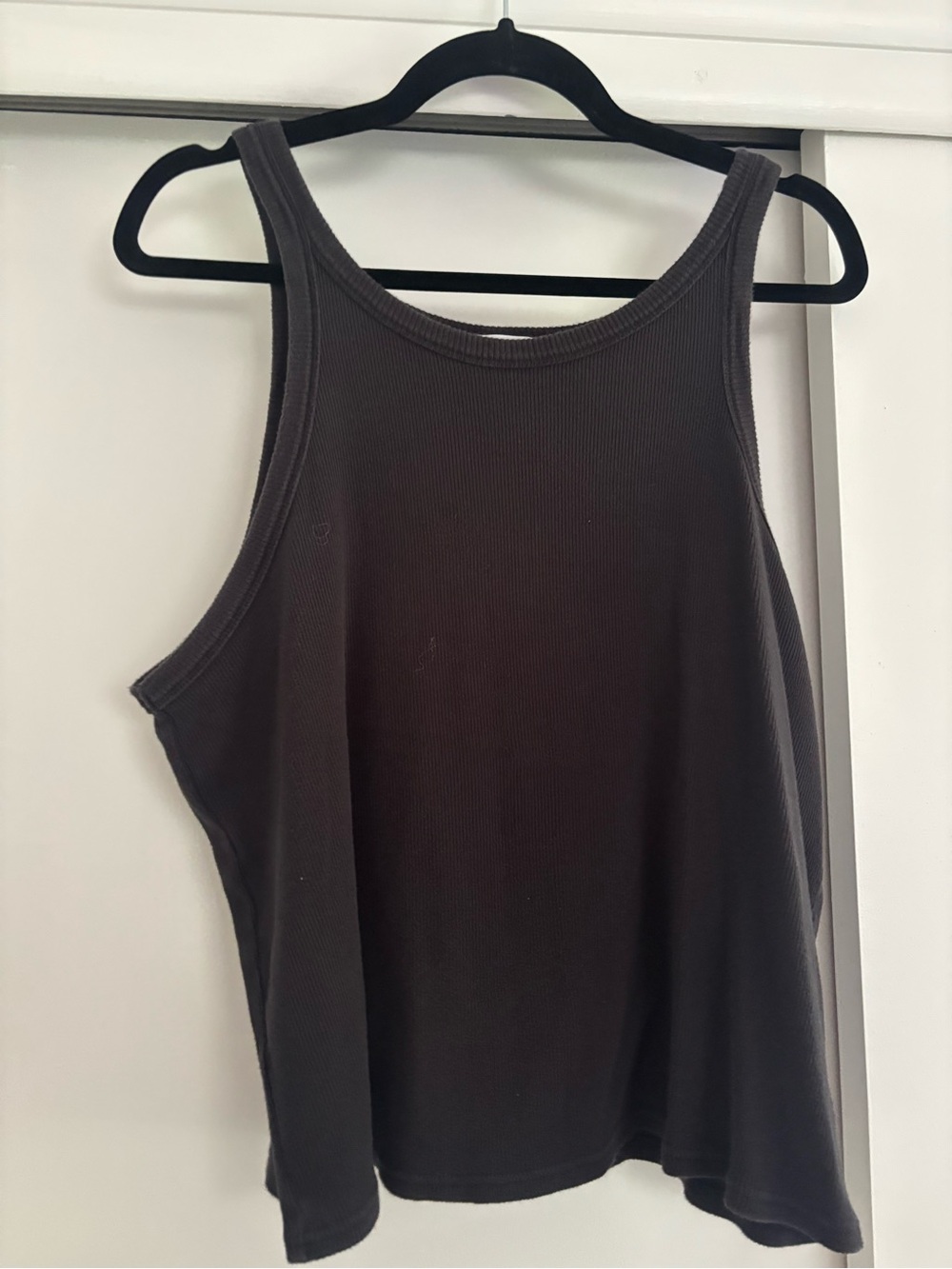 Hanes Women's Ribbed Tank Top - Charcoal Brown